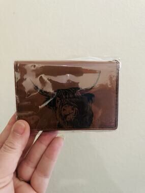 New Wallet with Highland Cow Design, Brown